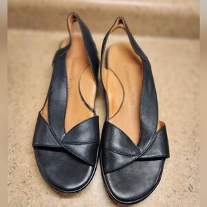 L'AMOUR DES PIEDS Crotono Low Slingback Wedge Black Size 8M